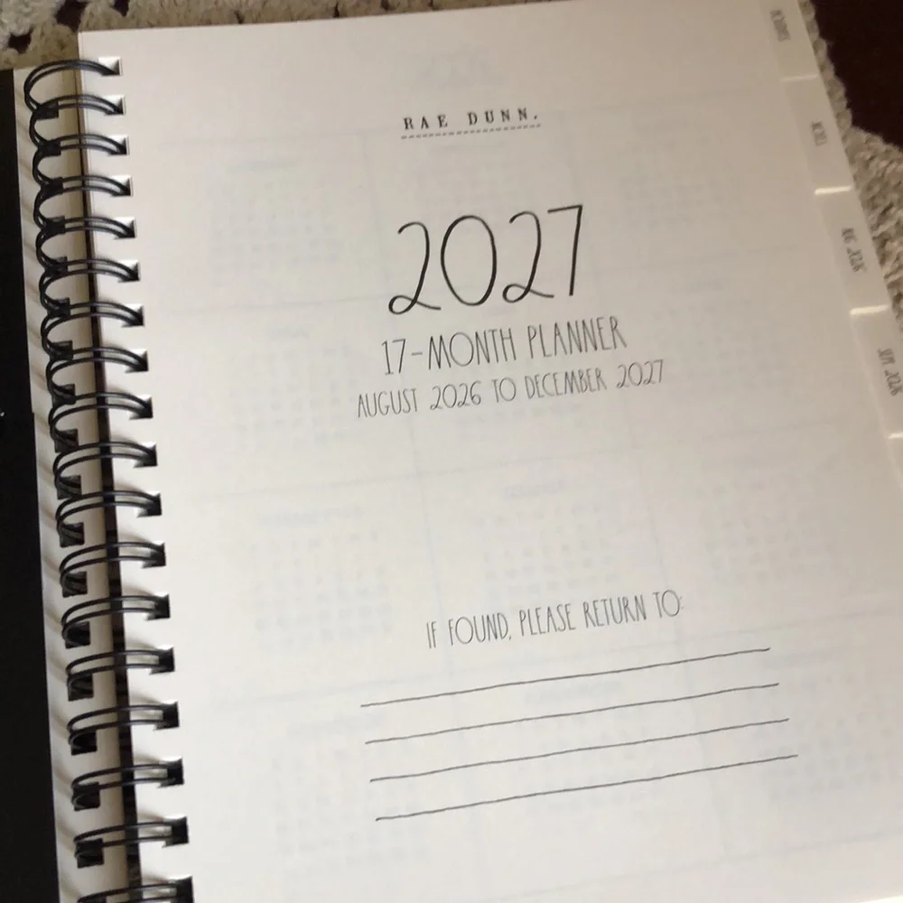 Rae Dunn White Spiral 2027 Planner